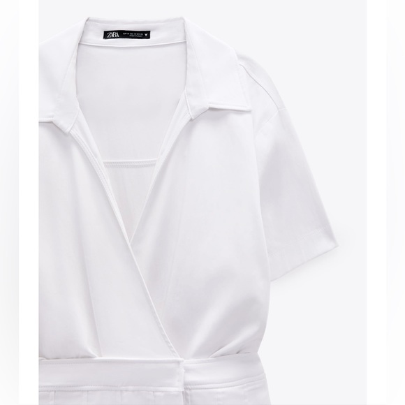 BNWOT Zara BOX PLEAT JUMPSUIT DRESS - Picture 4 of 5